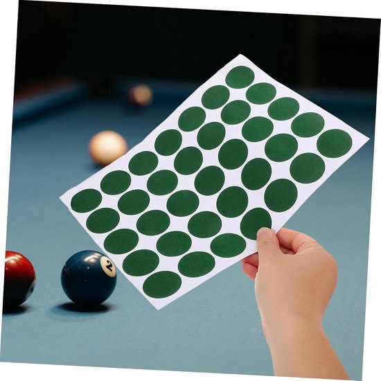 Snooker Plekstickers - Biljart Reparaties - Tafel Onderhoud - Zelfklevend Pluis Materiaal - 35 Stippen Per Vel - Groen — afbeelding 2