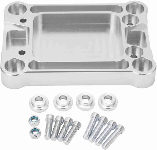 Shifter Basisplaat Kit Duurzaam Aluminium & Roestvrij Staal voor Integra RSX K20 K24 EG EK Zilver — afbeelding 4