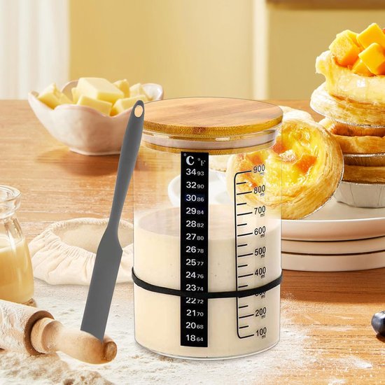 Fermentatie Pot - Yoghurt Starter - Brood Bakken - Met Thermometer - 900 ml - Natuurlijk — afbeelding 3