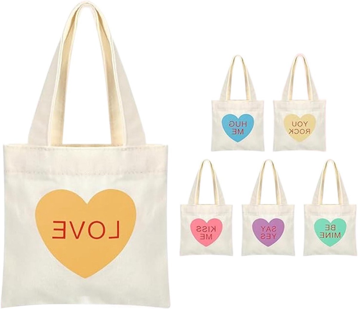 Canvas Tassen - Harten Set - Cadeau Geven - Gespreksontwerp - 6 Stuks - Niet gespecificeerd