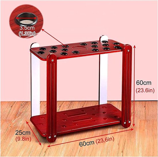 Biljart Keuhouder - Biljartrekker Poolkeu - Biljartkamer Organiseren - Grote Capaciteit - 60 x 25 x 60 cm - Houtkleur — afbeelding 3