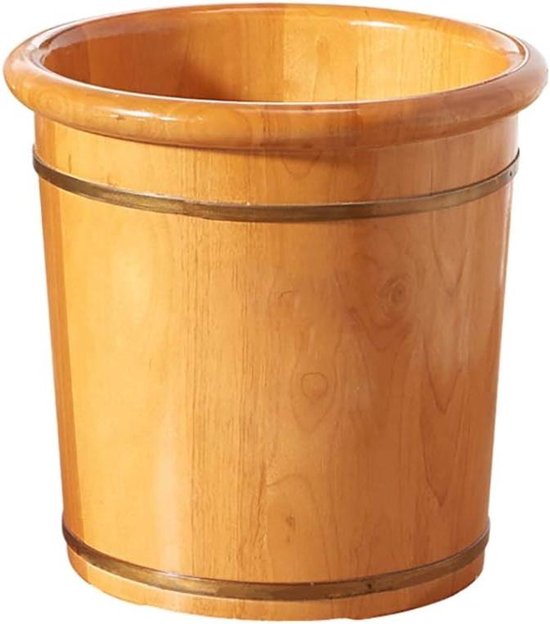 Voetenbad Emmer - Voet Spa Sauna - Ontspannen Thuis - Naadloos Gestikt Eikenhout - 40 cm Hoog - Houtkleur