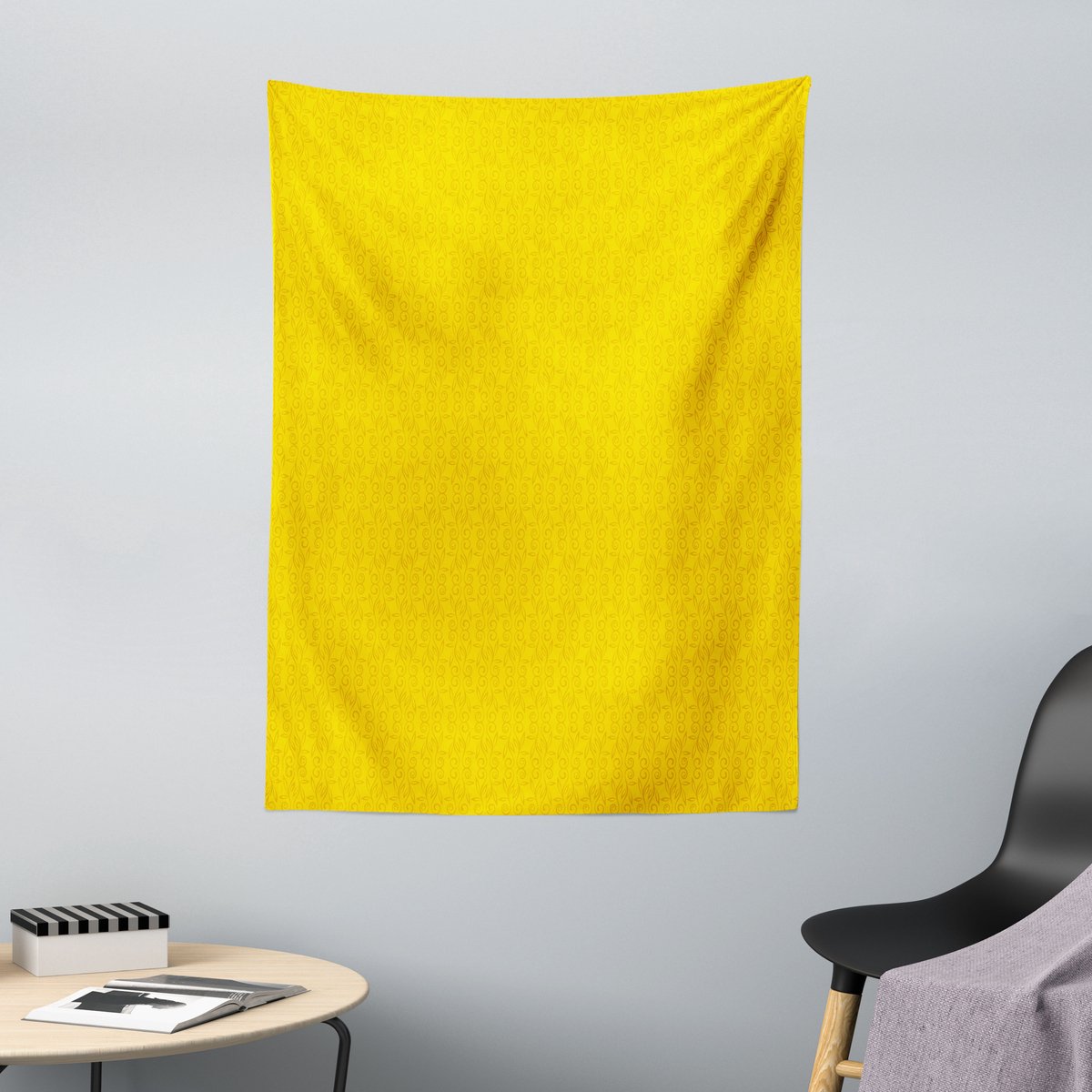 ABAKUHAUS Modern Tapestry, Abstracte Leaf Ivy Buds van zachte microvezelstof Wasbaar zonder vervagend digitaal print, 110 x 150 cm, Geel