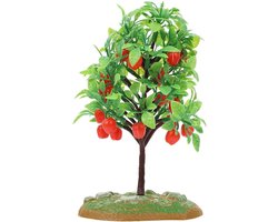ERINGOGO Miniatuur Appelboom Resin Model met Gedetailleerde Bladeren Appels voor Diorama Modelspoorlandschap Realistisch Decoratief Miniatuur Boompje voor Zandtafel Architectuur