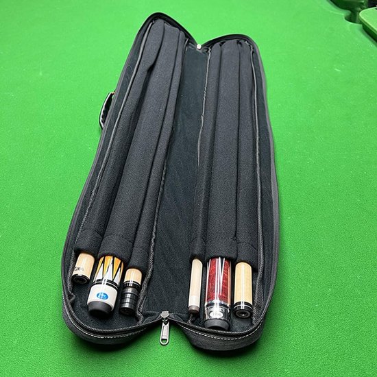 Poolkeu Koffer - Zachte Keu Tas - Biljart Accessoires - Ruimte voor 6 Keuen - 82 cm Lengte - Grijs — afbeelding 4