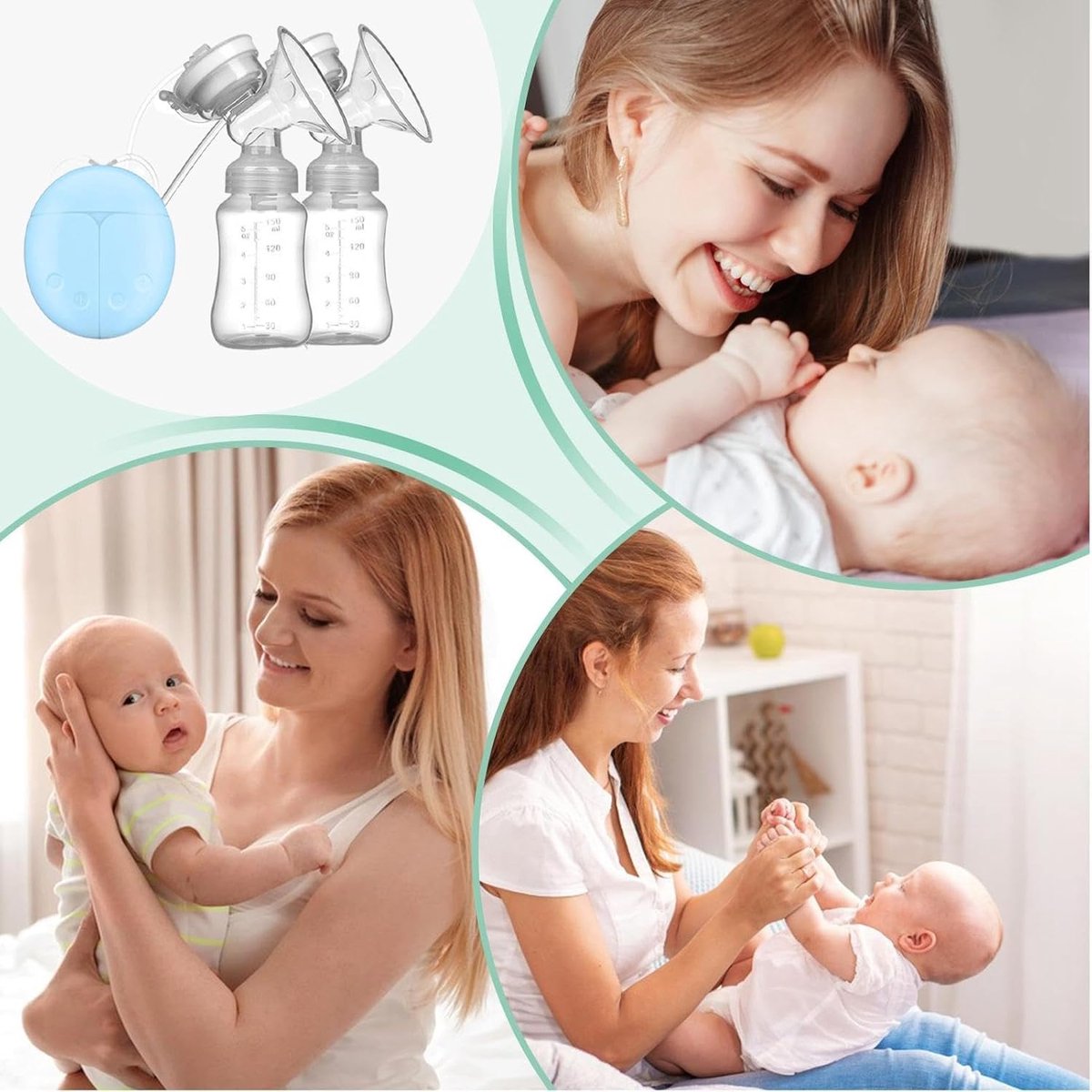 Elektrische Borstkolf Draagbare Melkpomp Comfortabel Afkolven Handsfree Werking 300 ml Wit
