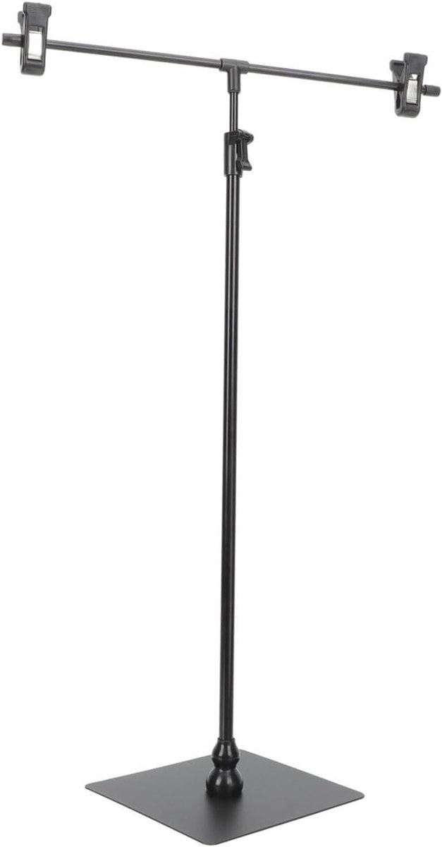 Displaystandaard - Menuhouder Posterrek - Reclame Tonen - Verstelbare Clips - 45 cm Hoog - Zwart