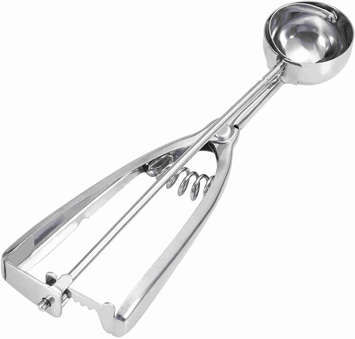 IJsbolletjes Schep - IJsluschepje - Desserts Maken - Ergonomisch Handvat - 4 CM - Zilverkleurig