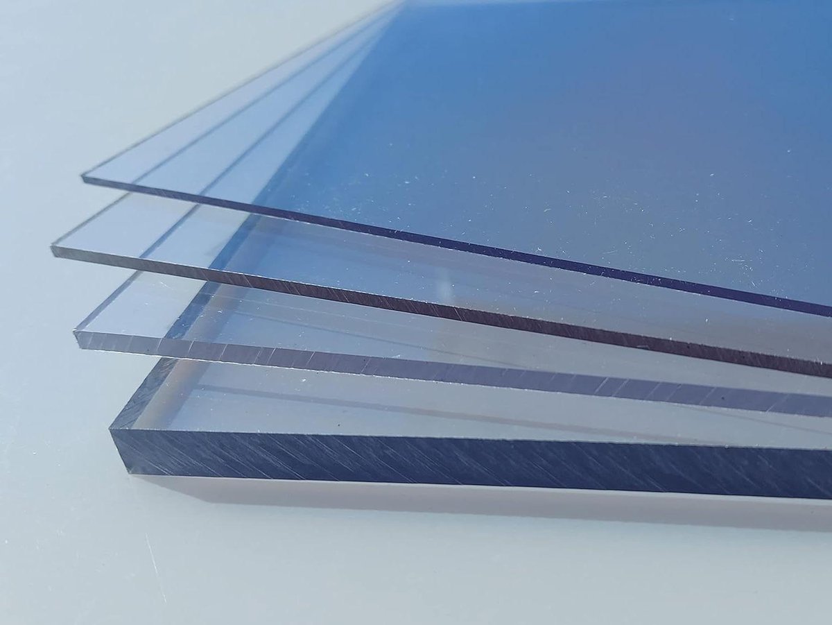 Polycarbonaat Plaat - Massieve Kunststof - Beglazing Luifels - Uv-beschermd Beide Zijden - 2 mm Dikte - Transparant