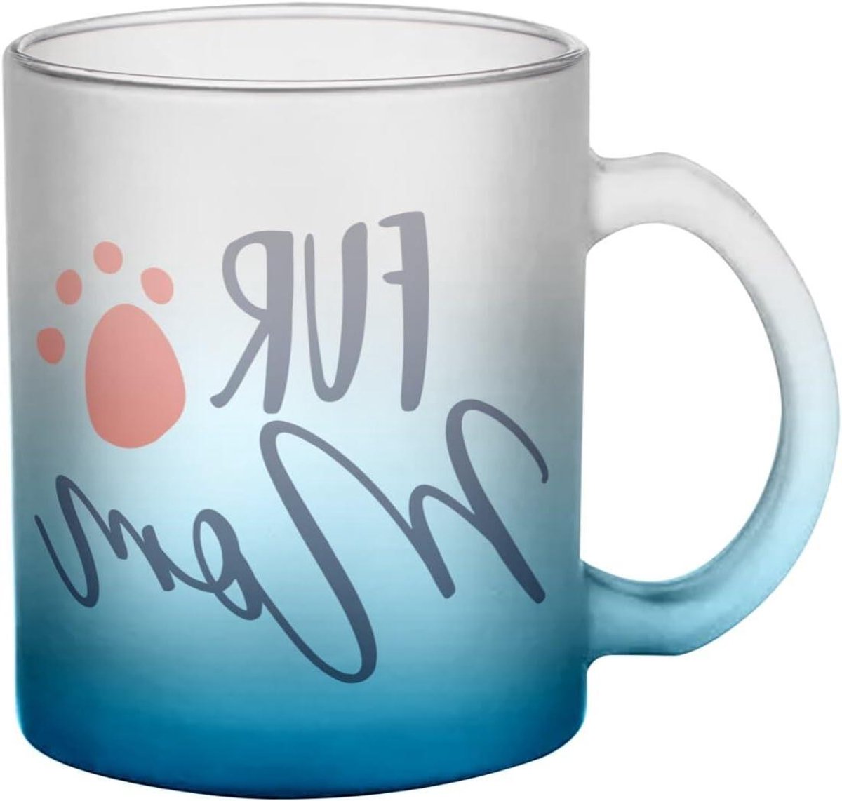 Glazen mok - Matglas mok - Warme dranken - Gedrukt in Frankrijk - 300 ml - Blauw