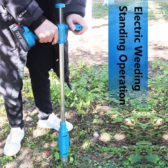 Elektrische Onkruidtrekker - Staande Onkruidverwijderaar - Tuin Onderhouden - 3 Klauwen Stalen Kop - 102 cm - Zilver — afbeelding 3