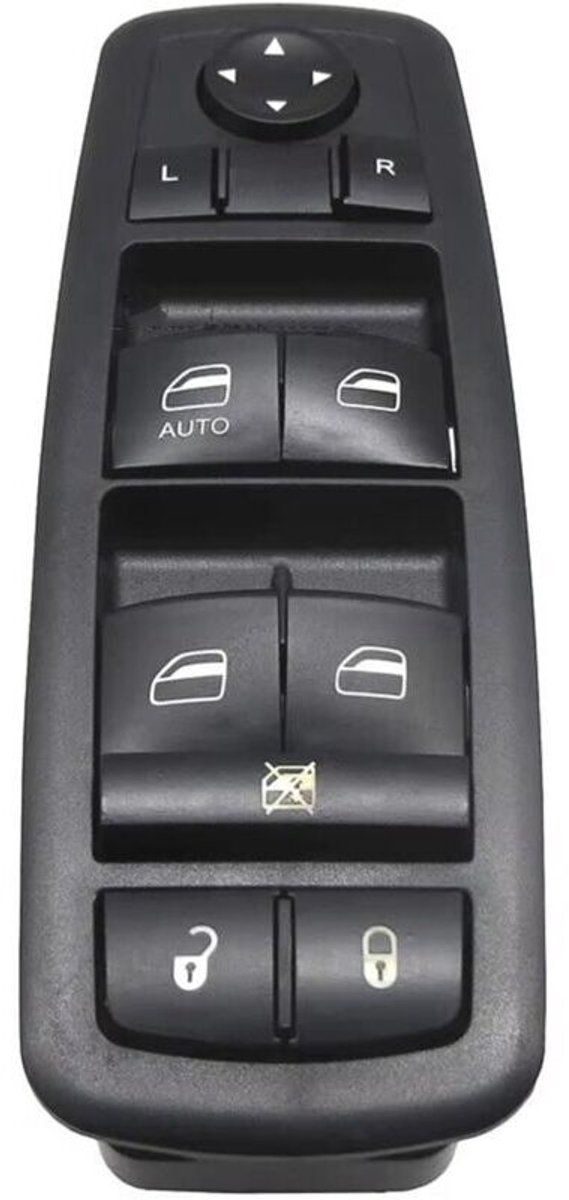 Hoofdschakelaar elektrische ramen Dodge Journey, Nitro en Jeep Liberty (modellen 2008-2012), onderdeelnummers: 4602632AG, 4602632AH. Niet- schakelaar elektrische ramen.