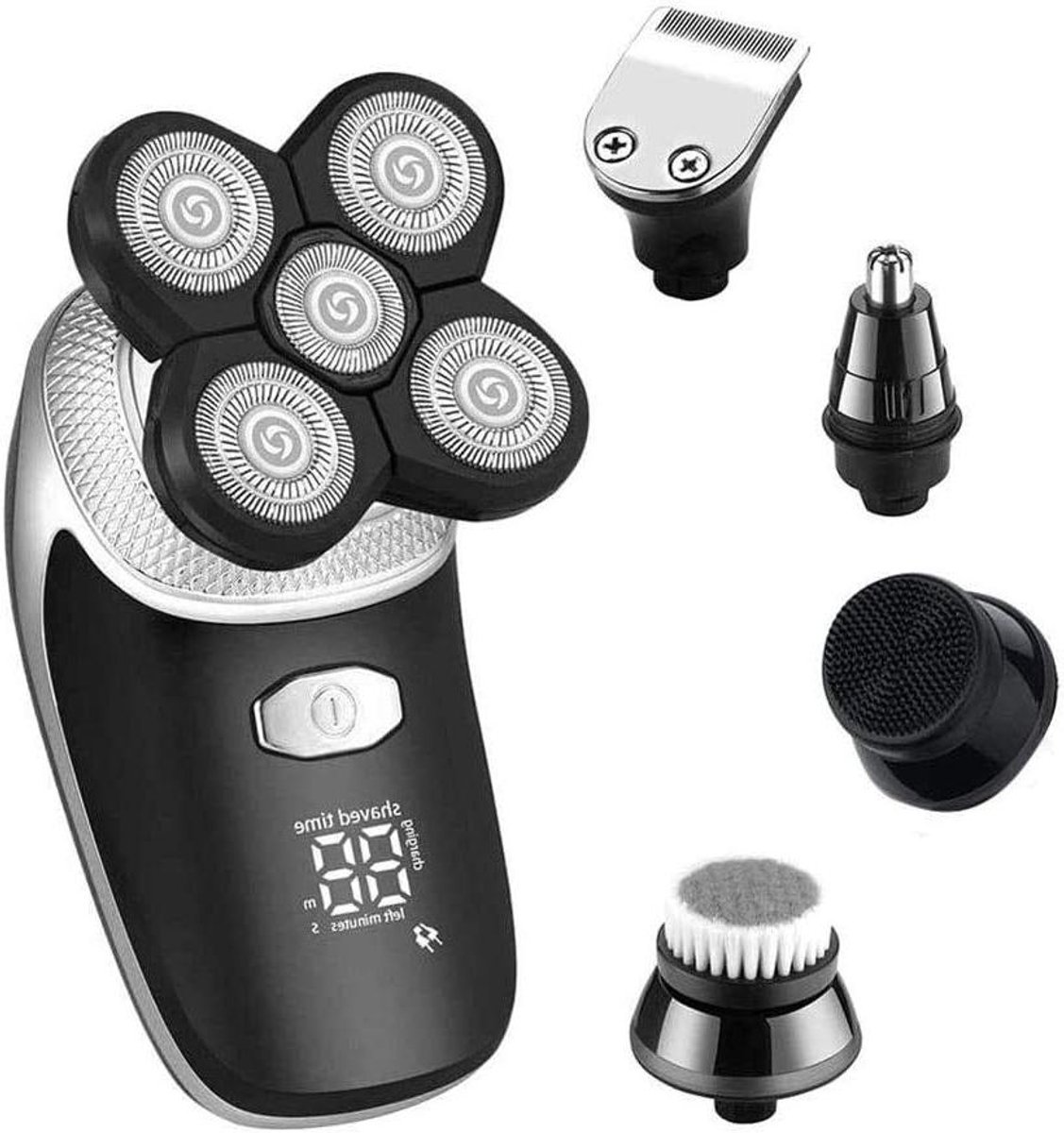Elektrisch Scheerapparaat - Gezichtsreiniger Trimmer - Persoonlijke Verzorging - 5-in-1 Multifunctioneel - 1 uur opladen - Zwart