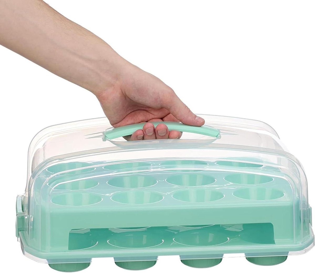 Cupcake Doos - Muffin Organizer - Desserts Vervoeren - Twee Etages - 24 Stuks - Wit