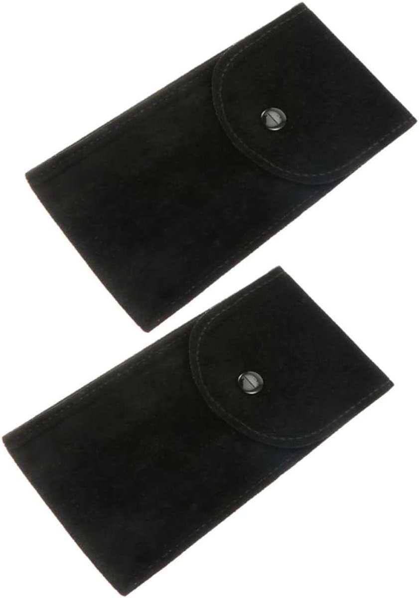 Horloge Tasjes - Sieraden Opbergers - Veilige Opslag - Zacht Fluwelen Materiaal - 2 Stuks - Zwart