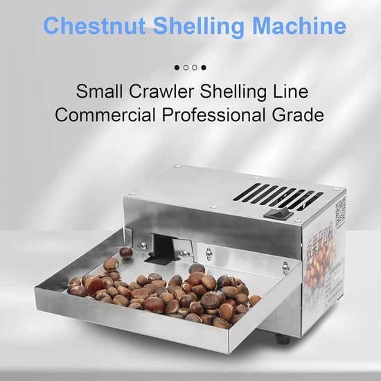 Automatische Kastanjeschiller - Commerciële Machine - Snel Noten Klieven - Regelbare Grootte - 40kg Per Uur - Zilverkleurig — afbeelding 4
