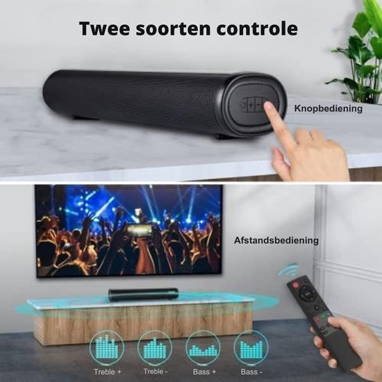SNJY® Soundbar - TV Speaker - Home Cinema - Gaming Soundbar - 30 W - Zwart van SNJY — afbeelding 4