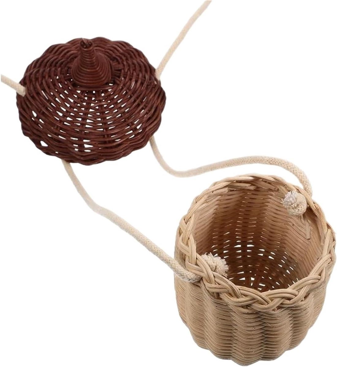 Eikelvormige Tas - Mini Mandje - Kleine Spullen Opbergen - Dubbele Functie - 13 x 7 x 7 cm