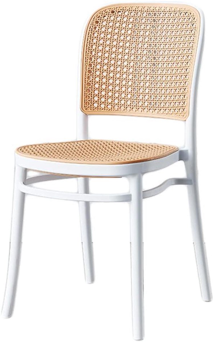 Eetkamerstoelen - Stoelen set - Modern wonen - Stapelbaar ontwerp - 43x45x86 cm - Wit