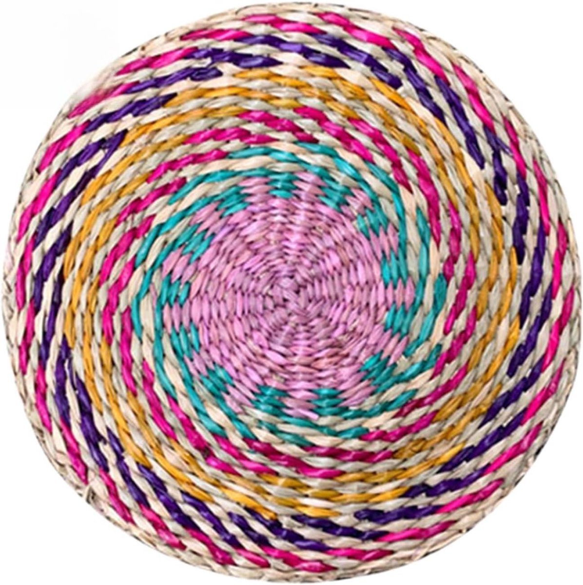 Ronde placemat - Zeegras mat - Eettafel decoratie - Handgeweven ontwerp - 20 cm - Natuurlijk