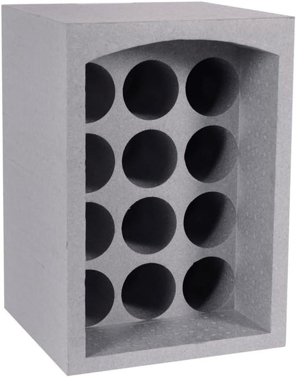 Flessenrek - Wijnopslag - Wijn bewaren - Stapelbaar ontwerp - 12 flessen - Grijs