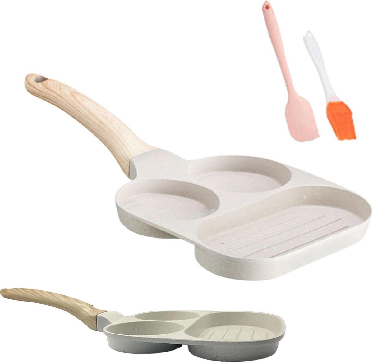 Omeletpan - Pannenkoekenpan Grill - Moeiteloos Koken - Antiaanbaklaag - 19 cm - Meerkleurig