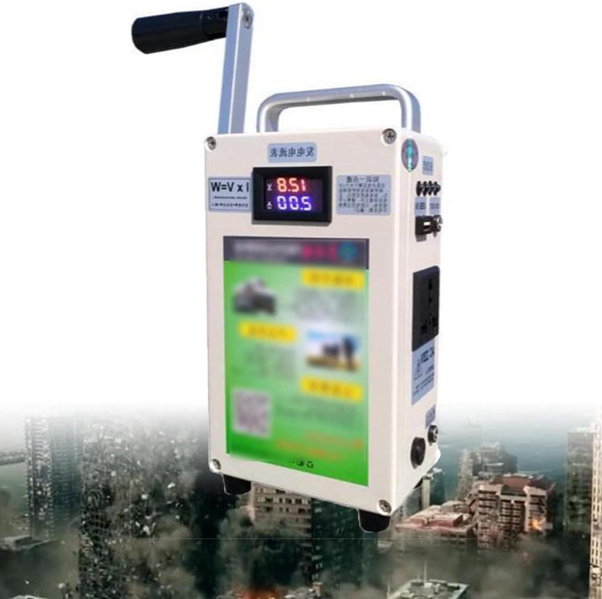 Handmatige Generator - Noodstroomvoorziening - Buiten Activiteiten - Geïntegreerde Batterij - 150W Vermogen - Zwart