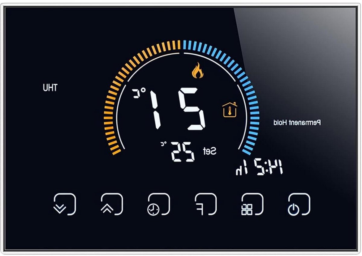 Digitale Thermostaat - Slimme Verwarming - Comfort Verwarmen - App Controle - 5A 16A - Zwart