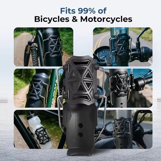 Motor Bekerhouder - Fietsbidonhouder - Onderweg Drinken - Automatische Klem - 360° Draaibaar - Zwart — afbeelding 5