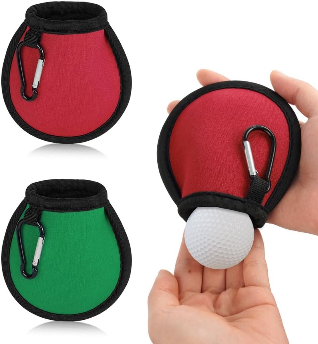 Waterdichte Golfbal Reinigingszak met Carabiner, Dubbele Laag, Ideaal voor Golfaccessoires en Cadeaus voor Mannen en Vrouwen