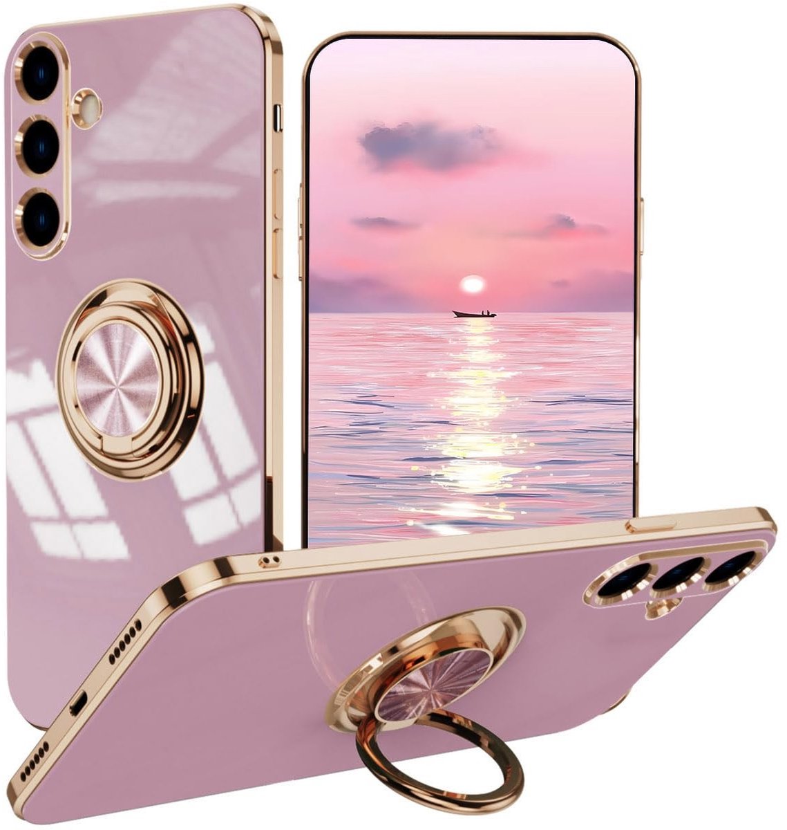 Dailygoods - Schokbestendig Hoesje voor Smartphone met Ringstandaard