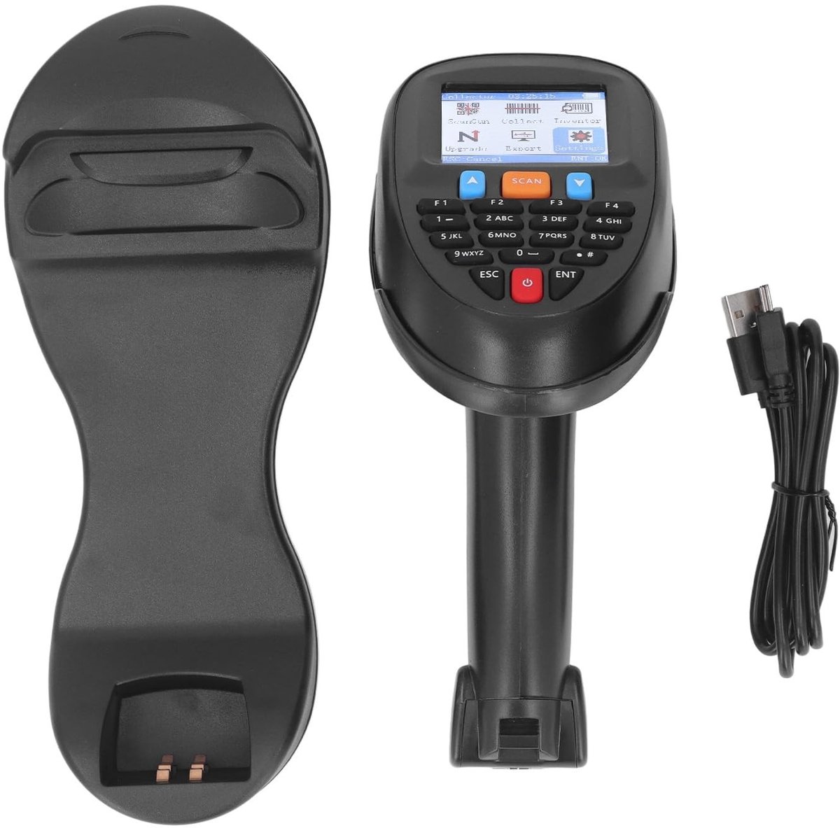 Dailygoods - Draadloze Barcodescanner met Oplaadbasis en 2,2 Inch Display