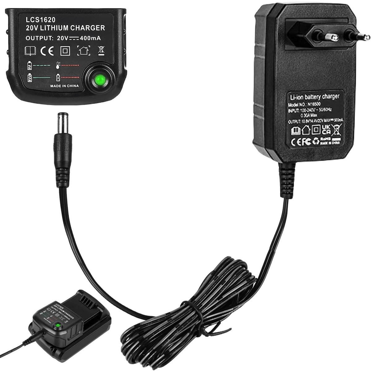 Dailygoods - Oplader voor 18V/20V Lithium Batterijen