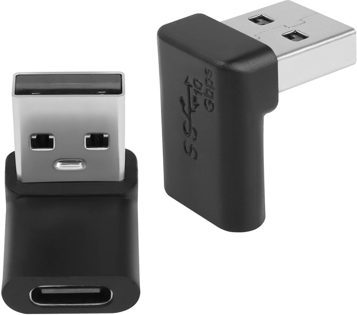 Dailygoods - USB 3.1 Hoekadapter naar C, 2 Stuks voor Gegevensoverdracht