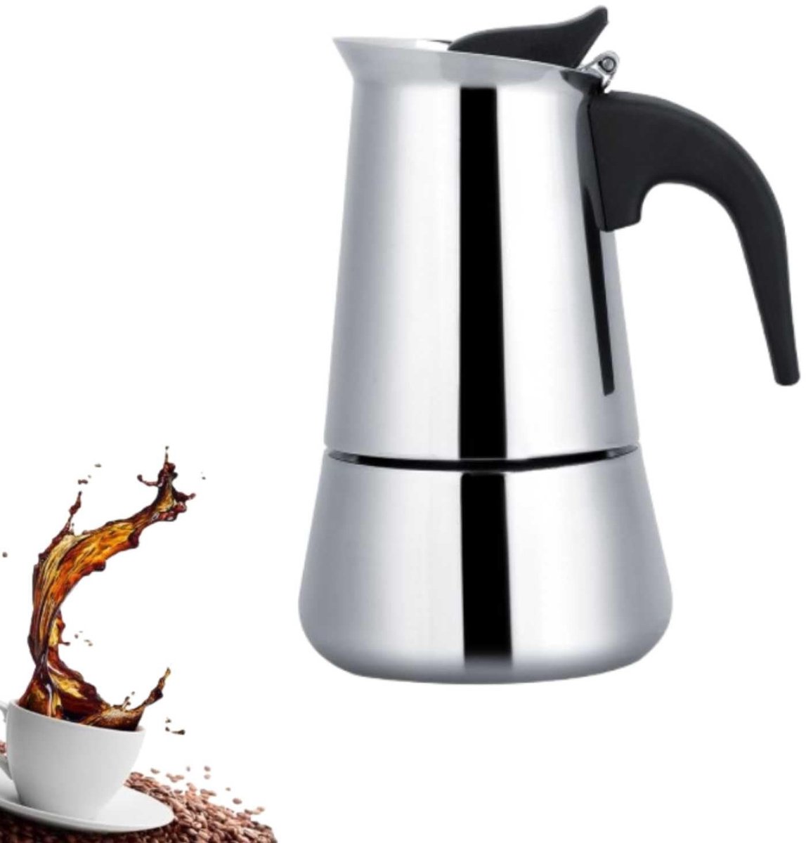 Dailygoods - RVS Moka Koffiepot voor Espresso met een Capaciteit van 200ml