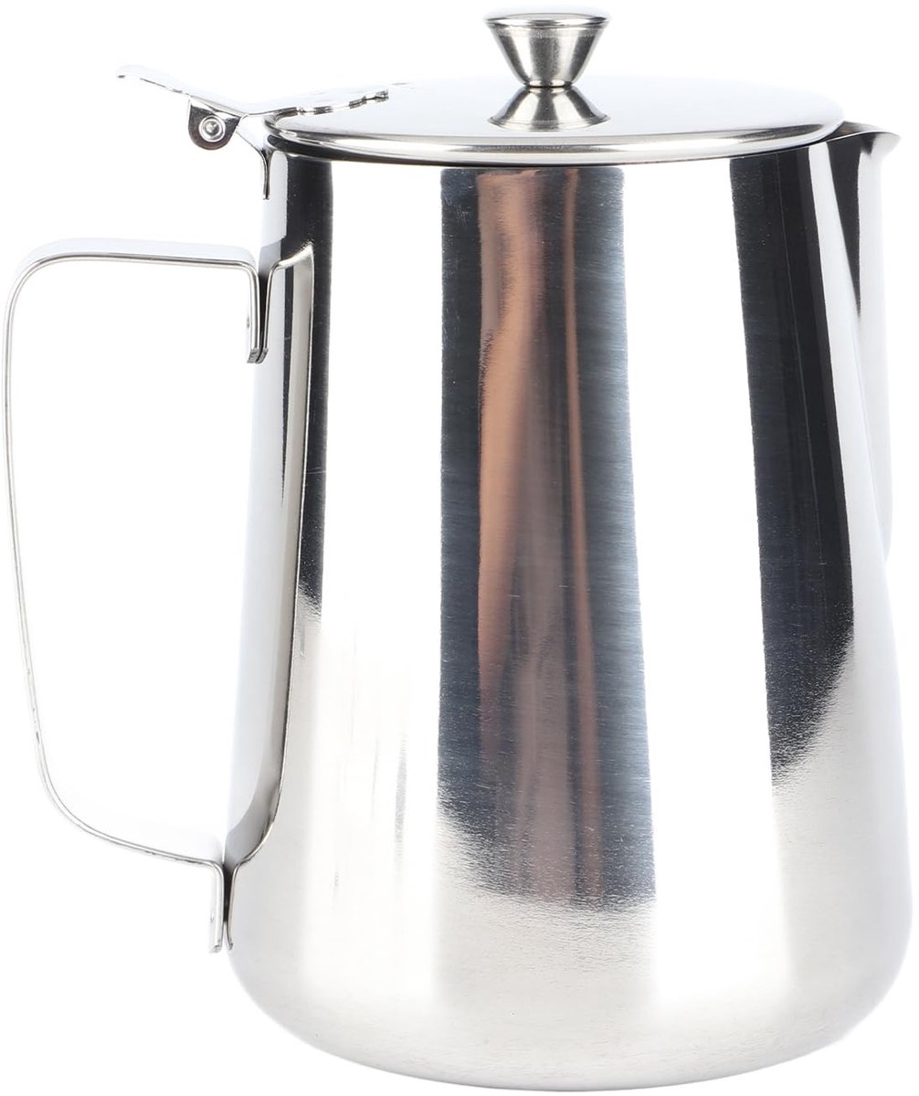 Dailygoods - Handheld Roestvrijstalen Melkkan met Deksel 1500ml