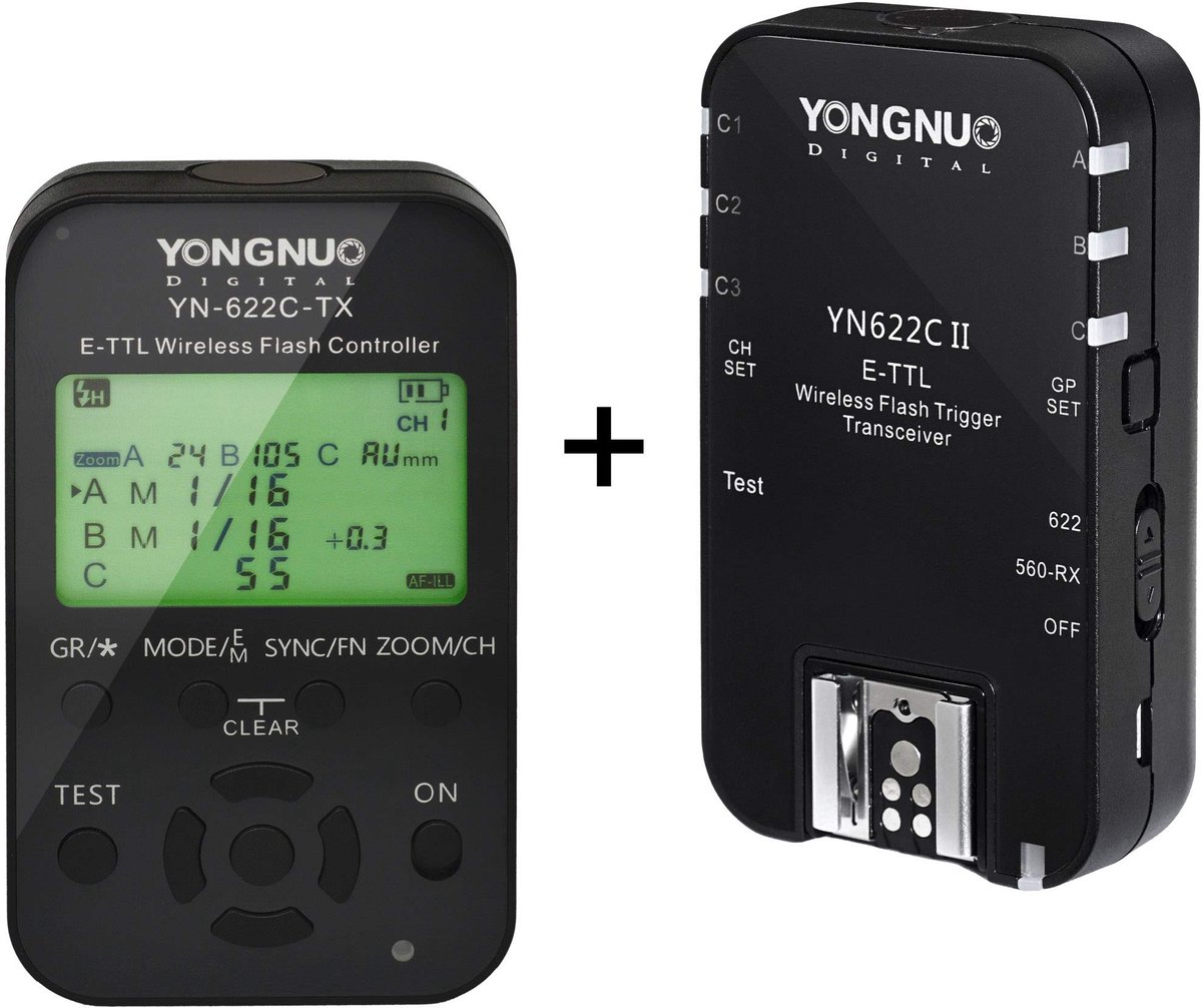 Dailygoods - Dailygoody - YN622 TX-zendontvangerset - Flitscontroller - tot 1/8000 - Zwart - handmatige modus - Geschikt voor Canon