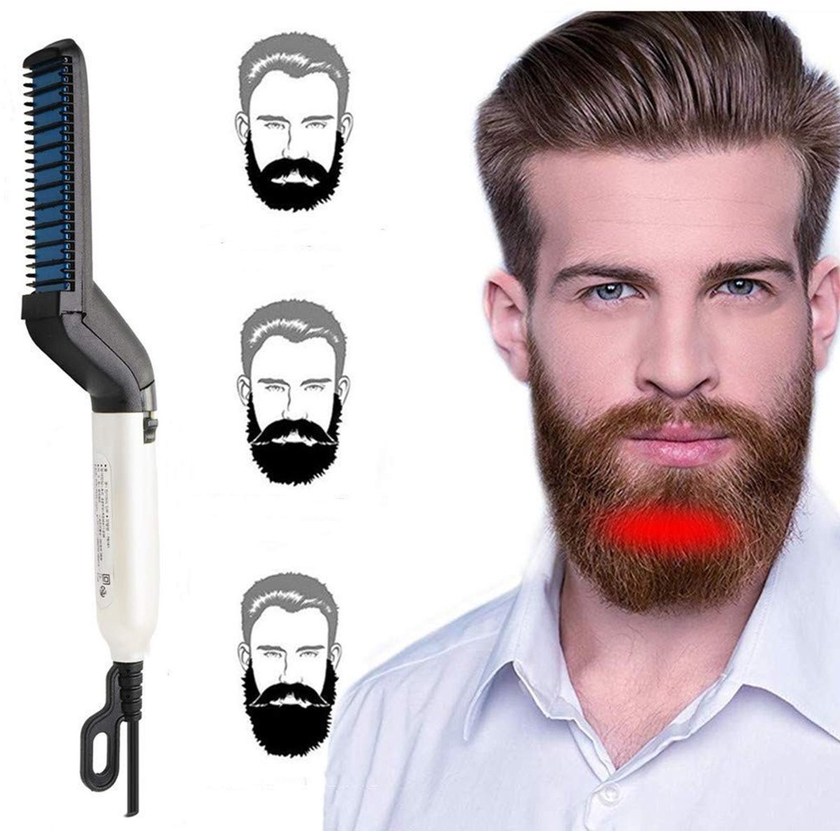 Dailygoods - Dailygoody - Baardstijltang - Multifunctionele Haarkrultang - Snelle Styling - Flexibele Modellering - Geschikt voor Kroeshaar - Voor Mannen - Compact