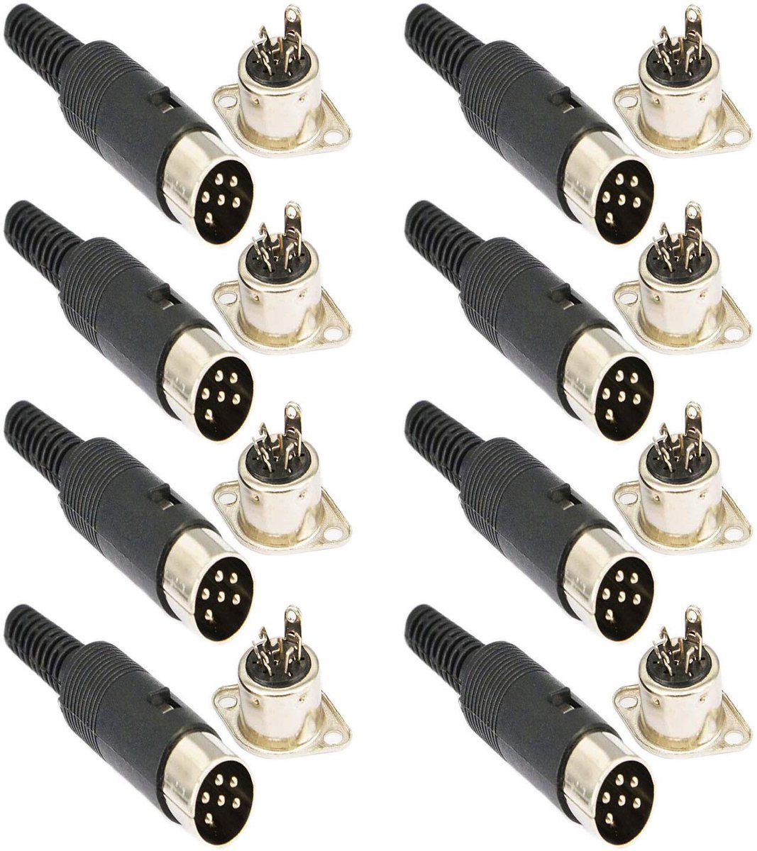 Dailygoods - Dailygoody - 16-delige DIN Power Socket Set - 6-polige Solder Connector voor Audio & AV