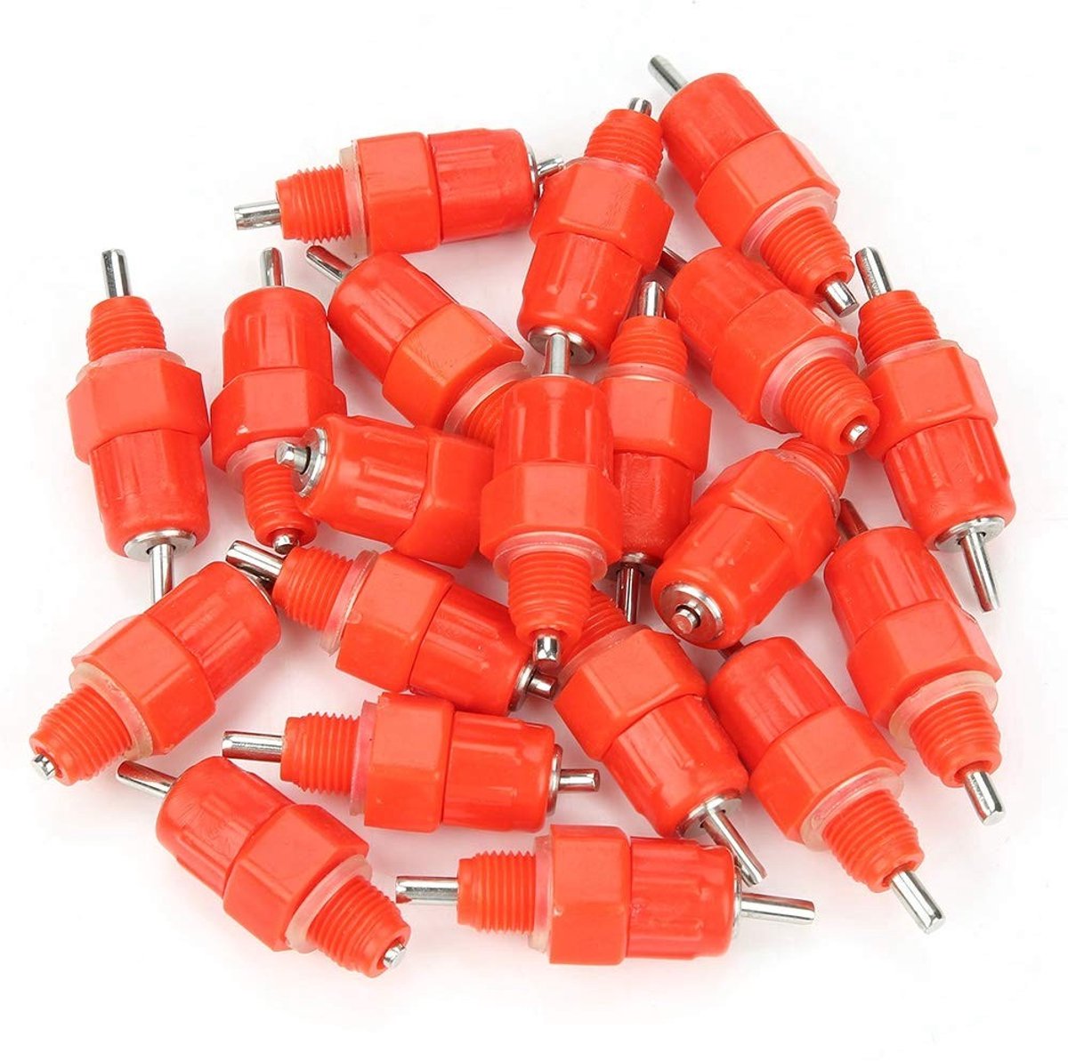 Dailygoods - Automatische Waterer voor Gevogelte - Drinknippels - Eenvoudige installatie - Rood - Kip en Eend Drinkdispenser - 20 stuks