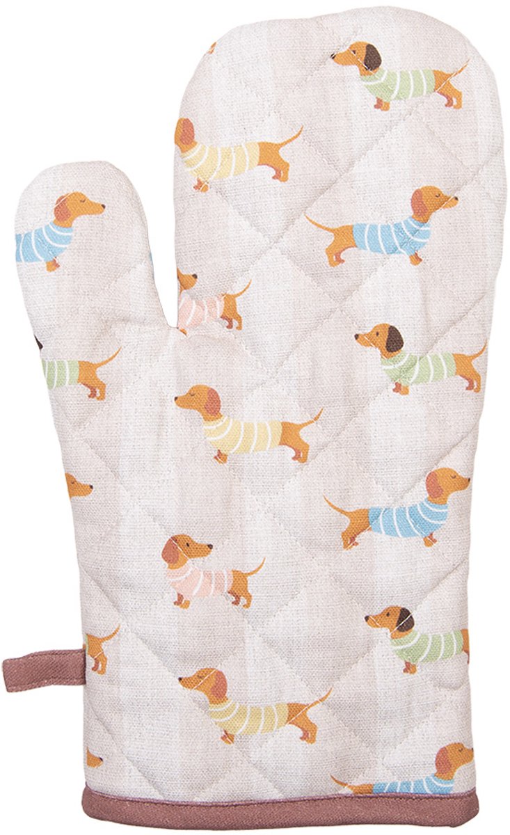 Clayre & Eef Ovenwant 18x30 cm Beige Katoen