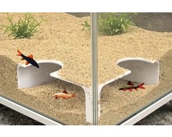 Aquarium decoratie - grot - wit - schuilplaats - vissen - ondergrondse tunnel - zoetwater - 3d geprint