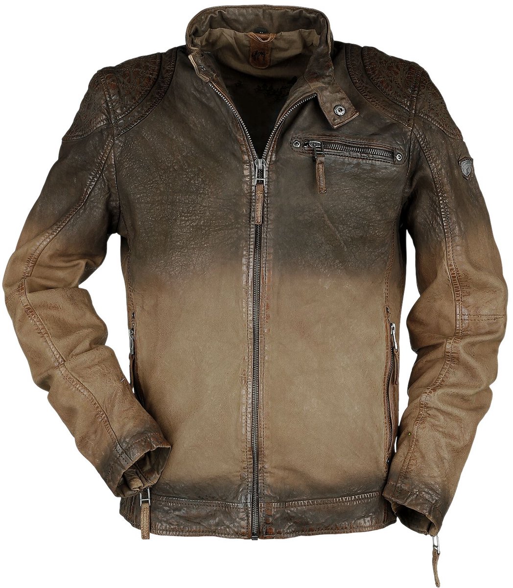 Gipsy Arne Slim Fit Heren Lederen jas - donkerbruin - S