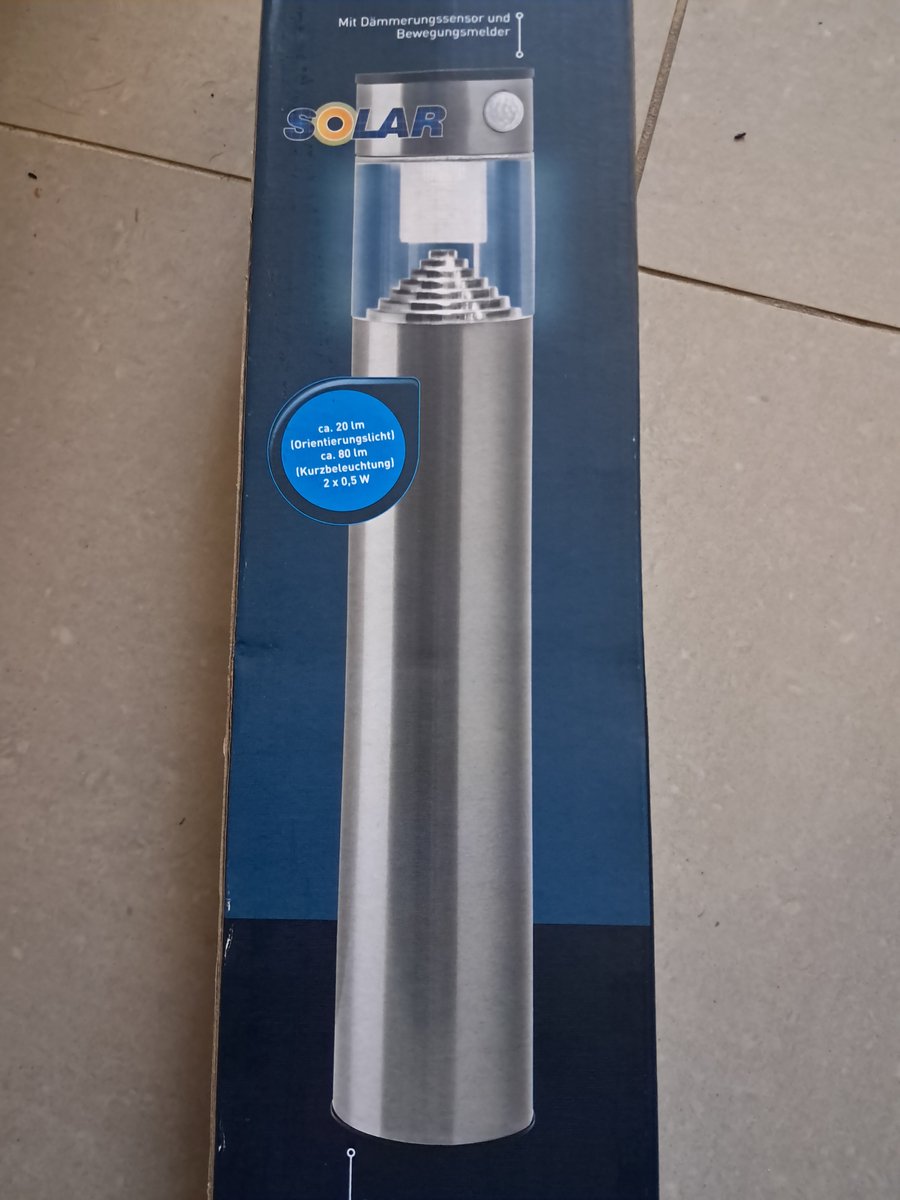 Livarno Lux Buitenlamp op zonne energie - Tuinlamp - met schemersensor en bewegingsdetector - Rond - 68 cm hoog