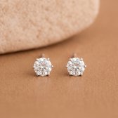 Lundholm Nikki Oorknopjes Dames Zilver Kleurig - Kleine Zirkonia Oorbellen 3 mm - Studs met Steentje - Premium Stainless Steel Jewellery - Hypoallergene Sieraden - Kerstcadeau Mama - Cadeau Moeder - Vrouwen Cadeautjes - my Lundholm