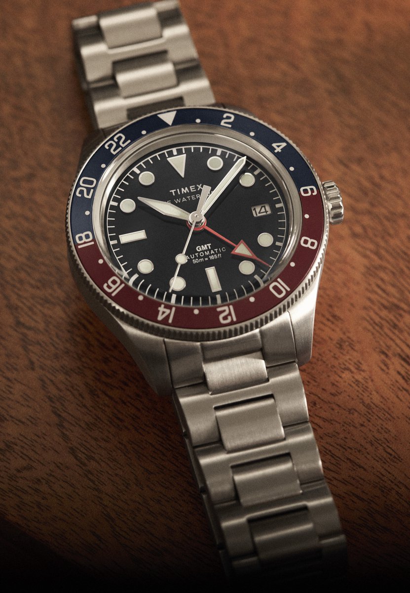 Timex Waterbury Heritage Automatic Gmt Mechanisch Automatisch Horloge Silver Tone Kast: 100% Roestvrij Staal | Armband: 100% Roestvrij Staal 41.5 mm TW2Y60600AJ, TW2Y60800AJ