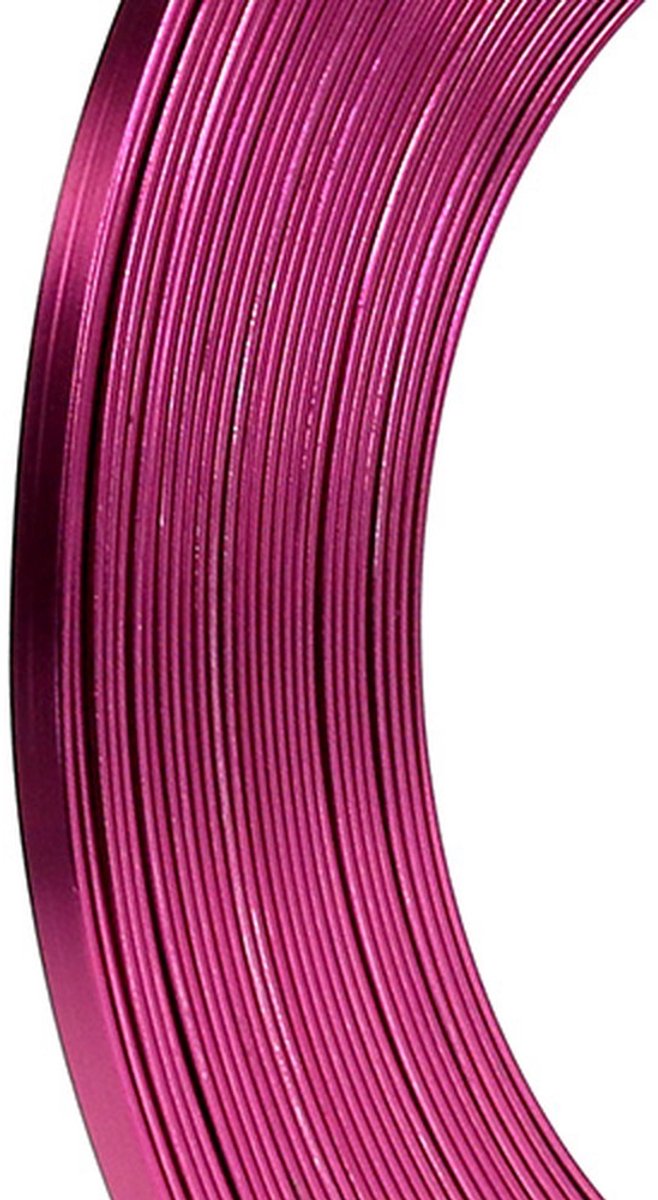 Plat aluminiumdraad, roze, 5 mm, 10 m, knutseldraad, decoratie