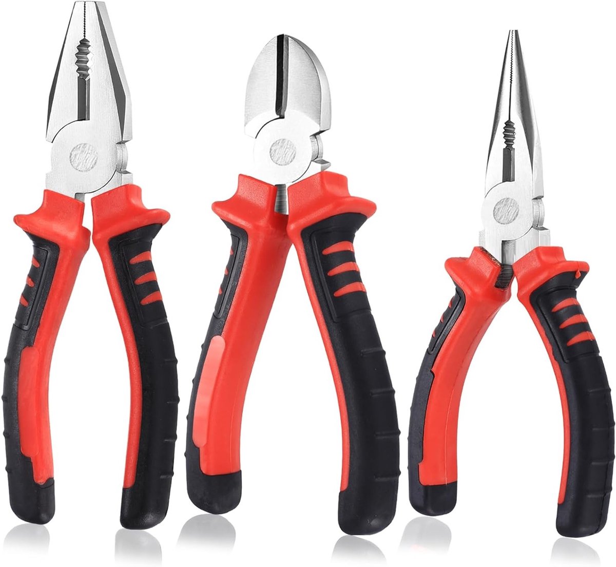 Complete Tangenset van 3 Stuks, Universele Combinatietang, Zijsnijtang en Puntentang voor Huishoudelijke Reparaties en Professioneel Gebruik