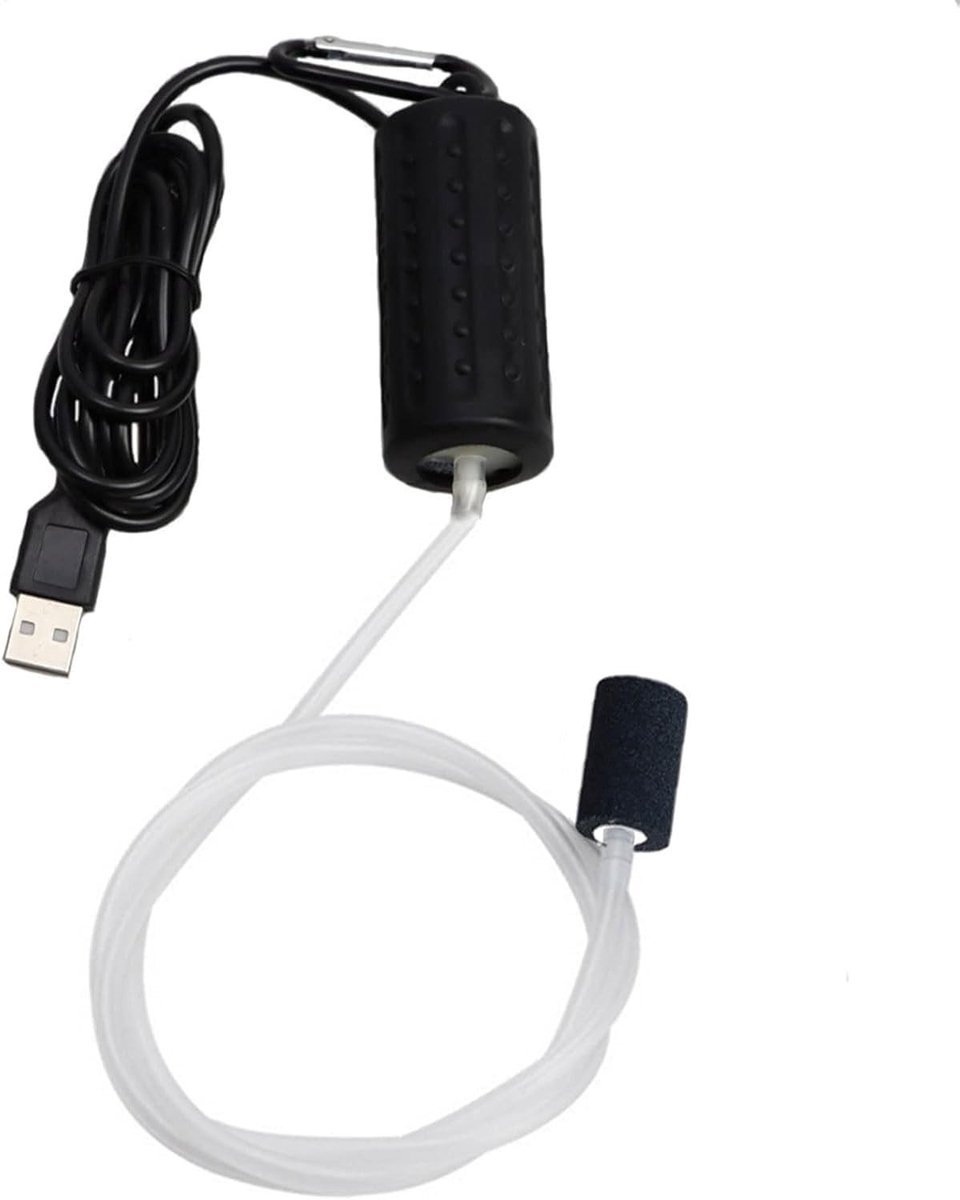 Mini USB Luchtpomp voor Aquarium - Stille en Energiezuinige Zuurstofpomp met Luchtsteen en Siliconen Slang voor Optimale Beluchting
