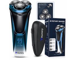 Humery Scheerapparaat Mannen - Elektrisch Scheerapparaat - Nat en Droog - IPX7 Waterdicht - Pop-up Trimmer - Baardtrimmer - LED Display - 99 Min Batterij - Reisetui